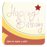 Happy Birthday abstract soft brown gift seal stickers