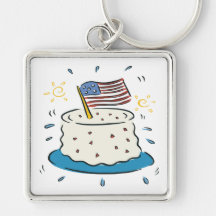 Happy Birthday America Keychain