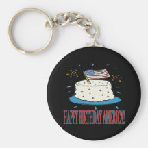 Happy Birthday America Keychain