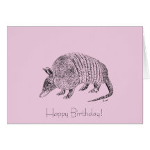 Happy Birthday Armadillo Art Card