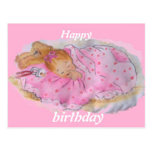 happy birthday baby girl postcards