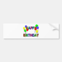 Happy Birthday Ballons D1 Bumper Sticker