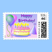 Happy Birthday Cake Stamp stamps