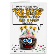 Happy Birthday Cupcake - 20 years old Greeting Card