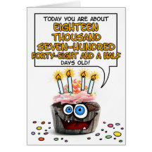 Happy Birthday Cupcake - 51 years old Card