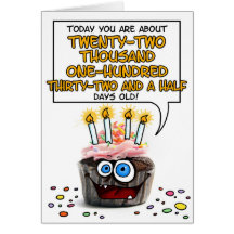 Happy Birthday Cupcake - 60 years old Greeting Cards