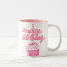 Happy Birthday Cupcake Doodle Art Mug