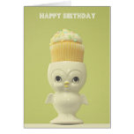 Happy Birthday Cupcake Owl Greeting Card