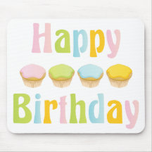 Happy Birthday Cupcakes Mouse Pad