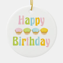 Happy Birthday Cupcakes Ornament