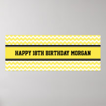 Happy Birthday Custom Year Name Banner Posters
