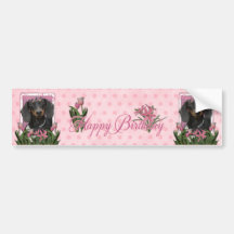 Happy Birthday - Dachshund - Winston Bumper Sticker