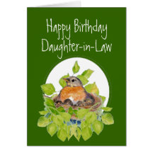 Happy Birthday Daughter-in-Law Robin on Nest Greeting Card