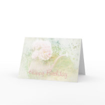 Happy Birthday Faded Textures Peony Bouquet Card