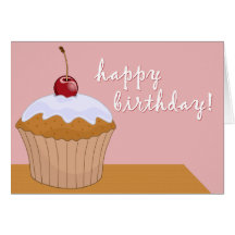 happy birthday : giant cupcake : cards