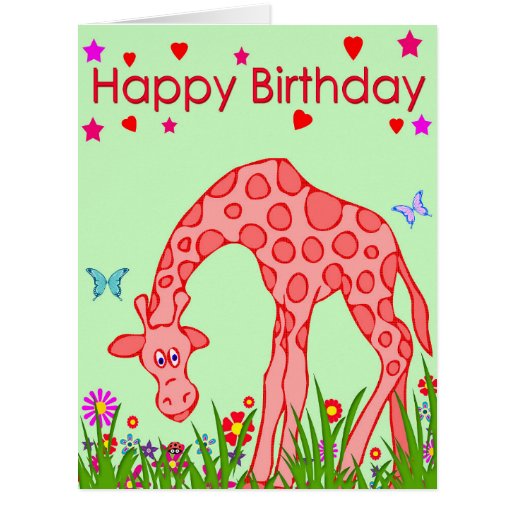 Printable Birthday Cards Giraffe | happy birthday giraffe big greeting card zazzle Printable Birthday Cards Giraffe | happy birthday giraffe big greeting card zazzle