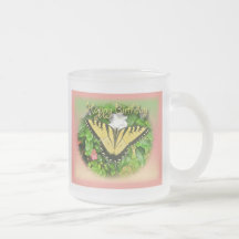 Happy Birthday Greeting Tiger Swallowtail Butterfl Coffee Mug