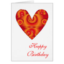"Happy Birthday" Heart Design Card