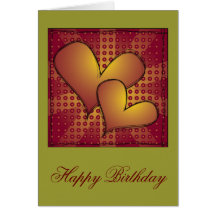 "Happy Birthday" Heart Design Greeting Cards