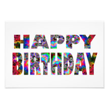 Happy Birthday Kaleidoscope Photo Art