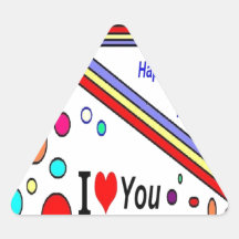 Happy Birthday Love Triangle Sticker