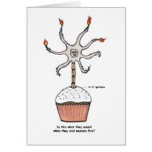 Happy Birthday Neuron Cupcake Greeting Card