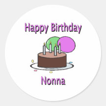 Happy Birthday Nonna Italian Grandma Birthday Desi Round Sticker