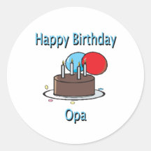 Happy Birthday Opa German Grandpa Birthday Design Sticker