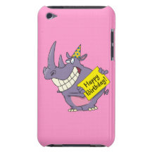 happy birthday party rhino cartoon iPod Case-Mate case