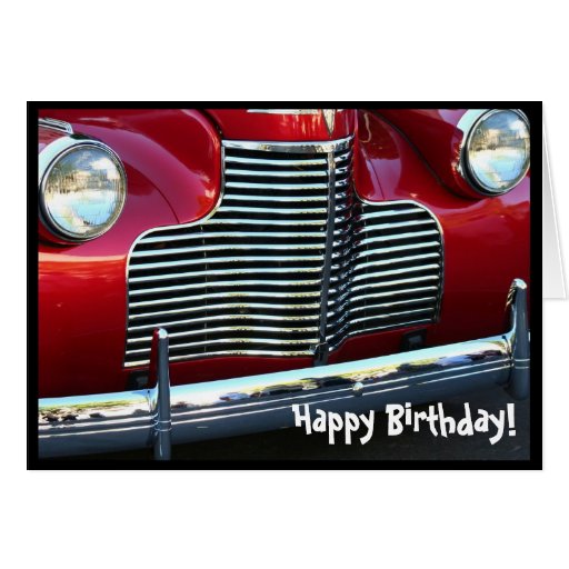 Happy Birthday Red Classic Car Greeting Card Zazzle 