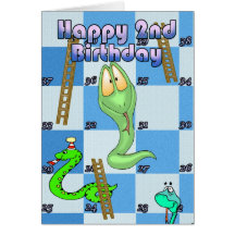 Happy Birthday snakes and ladders game Cards