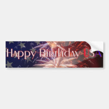 Happy Birthday USA Bumper Sticker