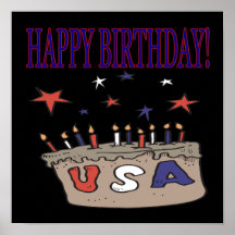 Happy Birthday USA Print