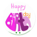 Happy Birthday with smile sticker stickers