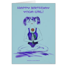 Happy Birthday Yoga Girl! Greeting Cards
