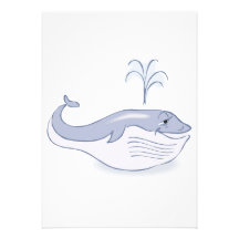 happy blue whale custom invitations