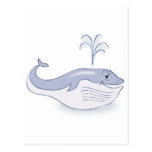 happy blue whale postcard