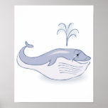 happy blue whale poster