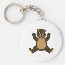 Happy Brown Bear Keychain