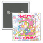 Happy Bubbles Number TWO, Second Birthday Button