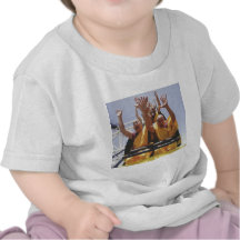 Happy buddhist monks on a roller coaster t shirts