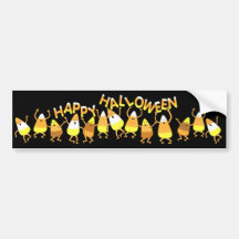 Happy Candy Corn Halloween Bumper Sticker
