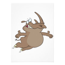 happy carefree rhinoceros rhino cartoon character announcement