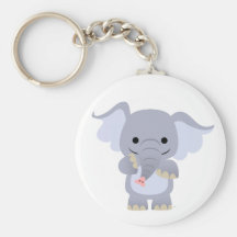 Happy Cartoon Elephant Keychain