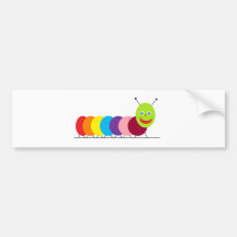 Happy Caterpillar Bumper Sticker