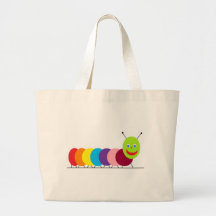 Happy Caterpillar Tote Bags