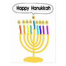 Happy Channukah Menora / Chanukia Post Card
