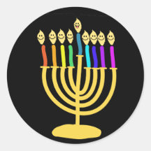 Happy Channukah Menora / Chanukia Stickers