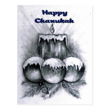 Happy Chanukah Candle Post Card