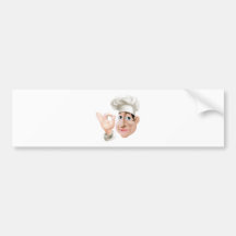 Happy chef doing okay gesture bumper sticker